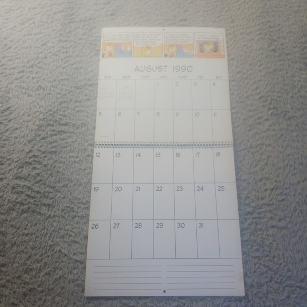 Hallmark Peanuts 1990-1991 School Year Calendar Vintage Charlie Brown Snoopy 90s - Picture 3 of 6